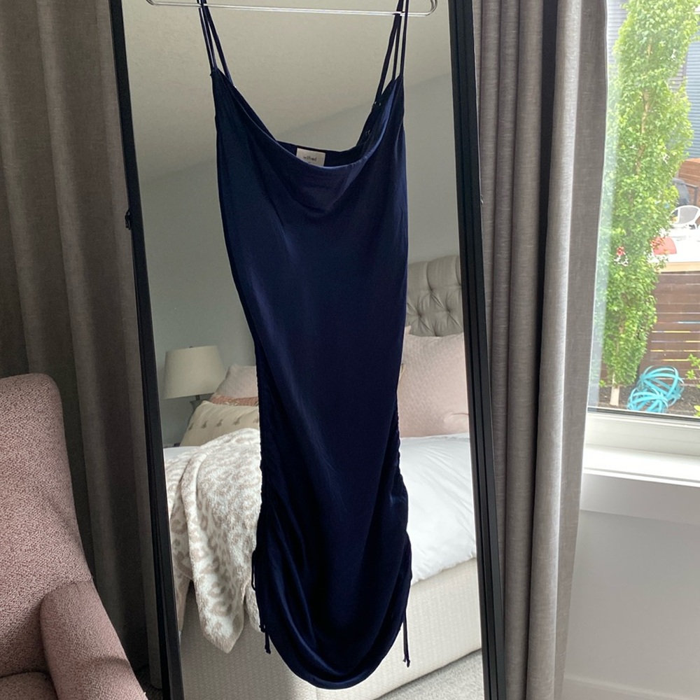 Aritzia "Wilfred" Navy Slip Dress